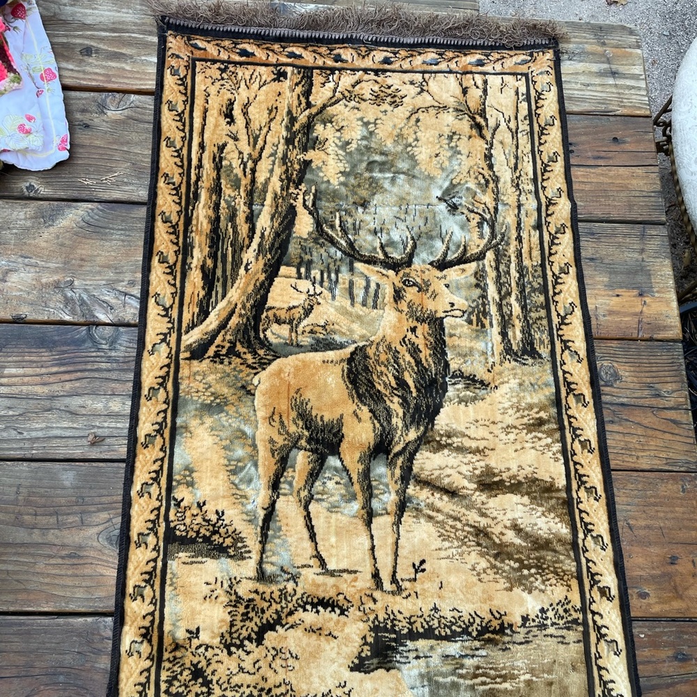 Donated***Vintage 70s dear blanket for wall decor boho hippie